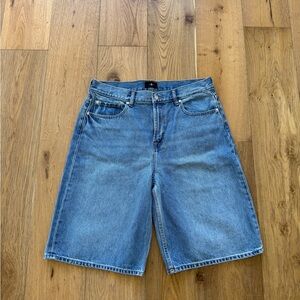 7 For All Mankind Light Blue Wide Leg Denim Shorts
